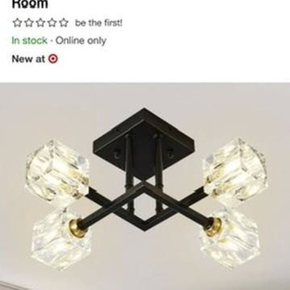 4-Light Modern Crystal Ceiling Light